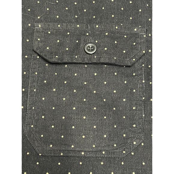 Stussy Shirt Mens Medium Black Polka Dot Corduroy Button Up Long Sleeve Casual - Picture 6 of 14